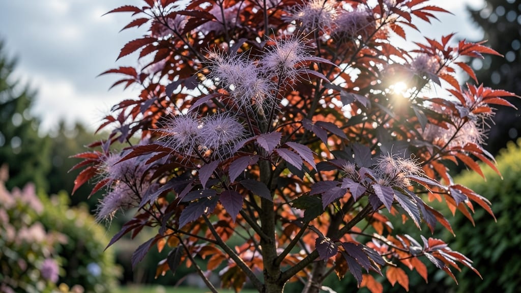 Purple Smoke Bush for Bold Vertical Drama