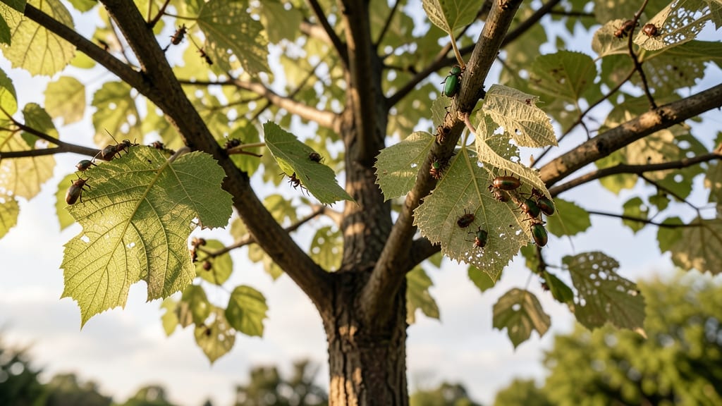 Japanese Beetle Leaf Skeletons