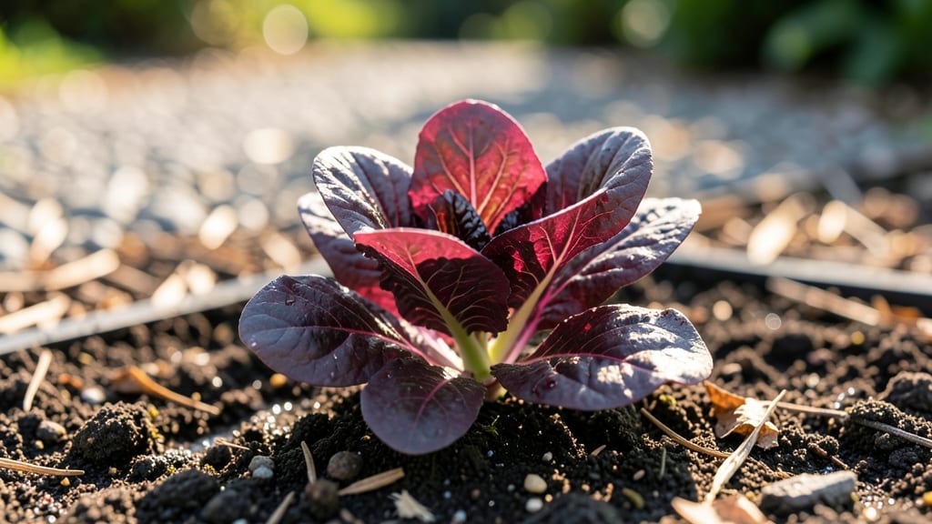 Red Leaf Lettuce Seedlings: Bold Purple Stems for Salad Success