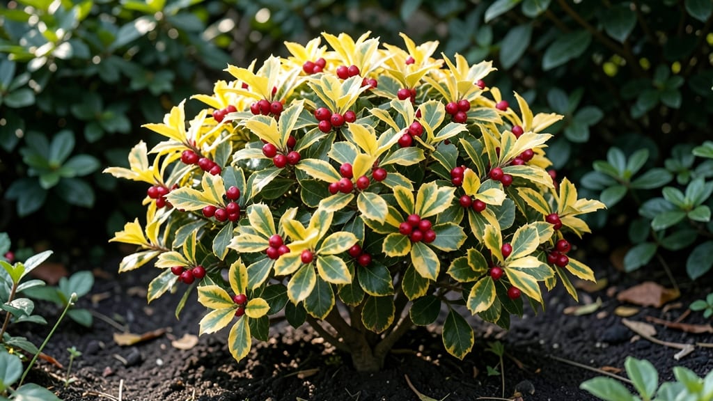 Dwarf English Holly with Golden Variegation