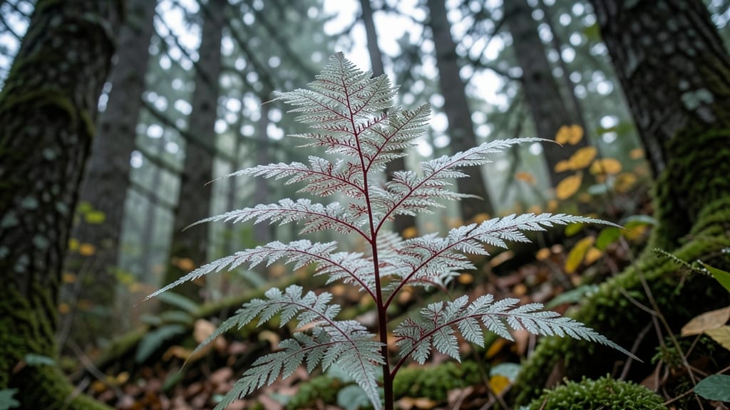 Red Vein Japanese Painted Fern Athyrium Niponicum Pictum