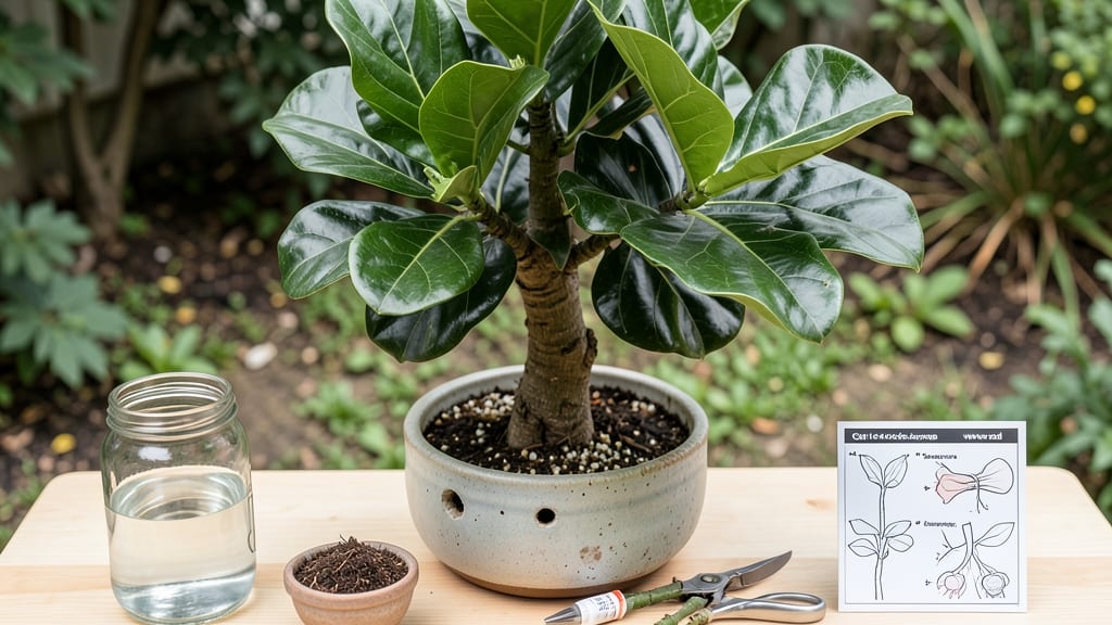 Fiddle Leaf Fig Plant Propagation: Water-to-Soil Success in 6 Weeks