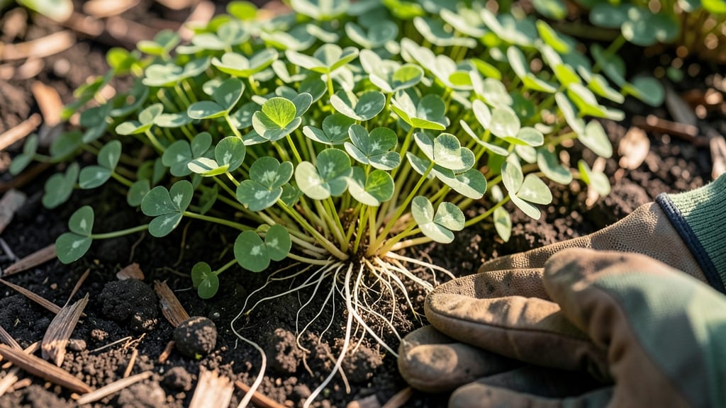 White Clover Weed Removal by Hand