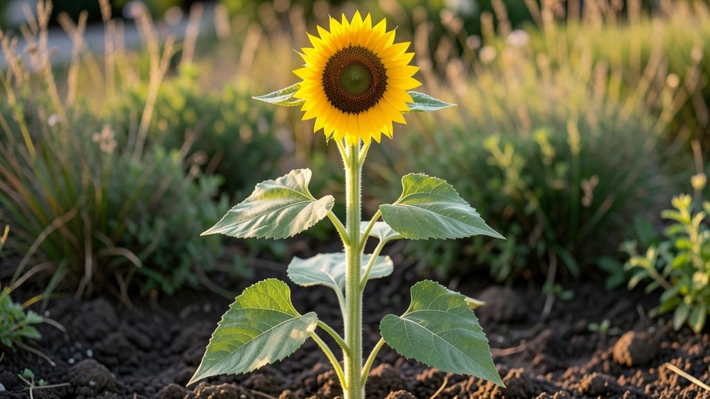 Sunflower Leaf Identification: Distinct Lobed Shape and Stalk Attachment Guide