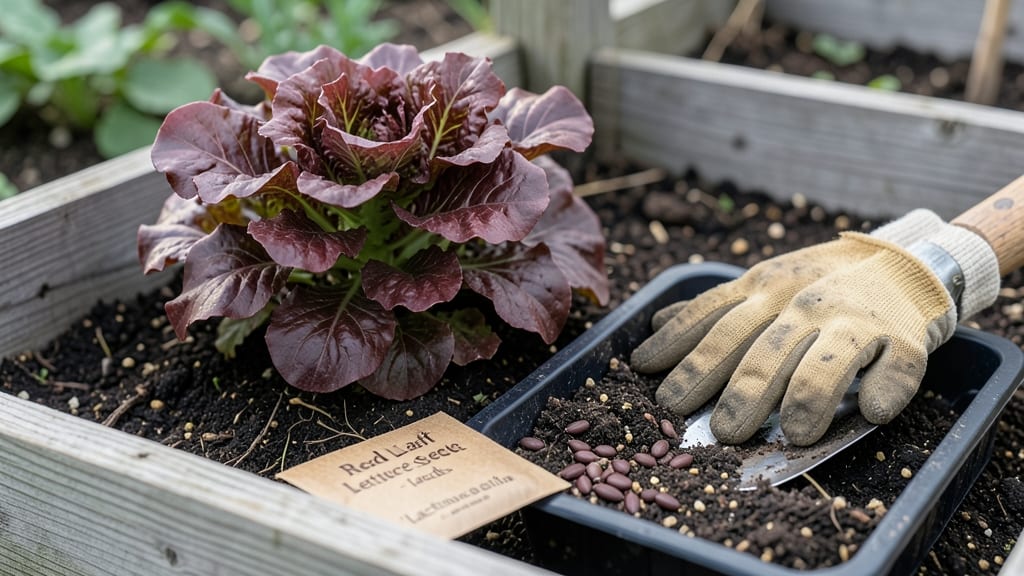 Red Leaf Lettuce Seeds: Crisp Heirloom Leaves in 45 Days