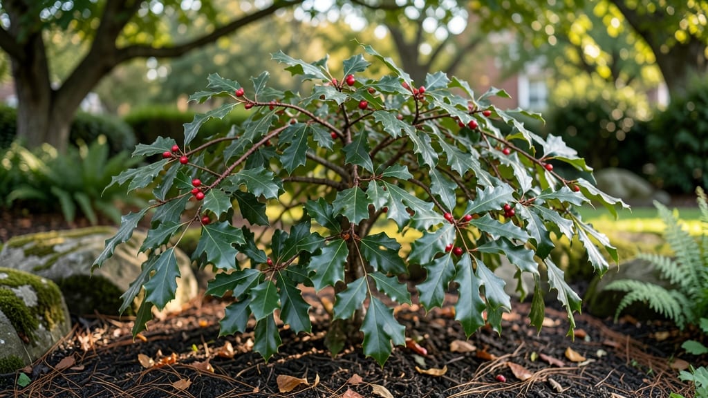 Oak Leaf Red Holly: Evergreen Elegance With Minimal Pruning Needs
